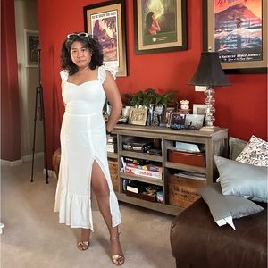 019 BNWT Reformation $300 Butterfly Dress In Ivory